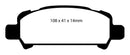 EBC 02-06 Subaru Baja 2.5 Redstuff Rear Brake Pads