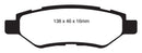 EBC 08-13 Cadillac CTS 3.0 Redstuff Rear Brake Pads