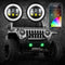 XK Glow 4In Black RGB LED Jeep Wrangler Fog Light XKchrome Bluetooth App Controlled Kit
