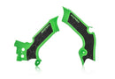 Acerbis 21+ Kawasaki KX250/ 19-23 KX450 Frame Guards- X-Grip - Green/Black