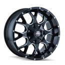 Mayhem 8015 Warrior 20x9 / 8x165.1 BP / 0mm Offset / 130.8mm Hub Black w/ Milled Spokes Wheel