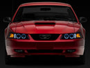 Raxiom 99-04 Ford Mustang Dual LED Halo Projector Headlights- Black Housing (Clear Lens)