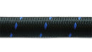 Vibrant -12 AN Two-Tone Black/Blue Nylon Braided Flex Hose (5 foot roll)