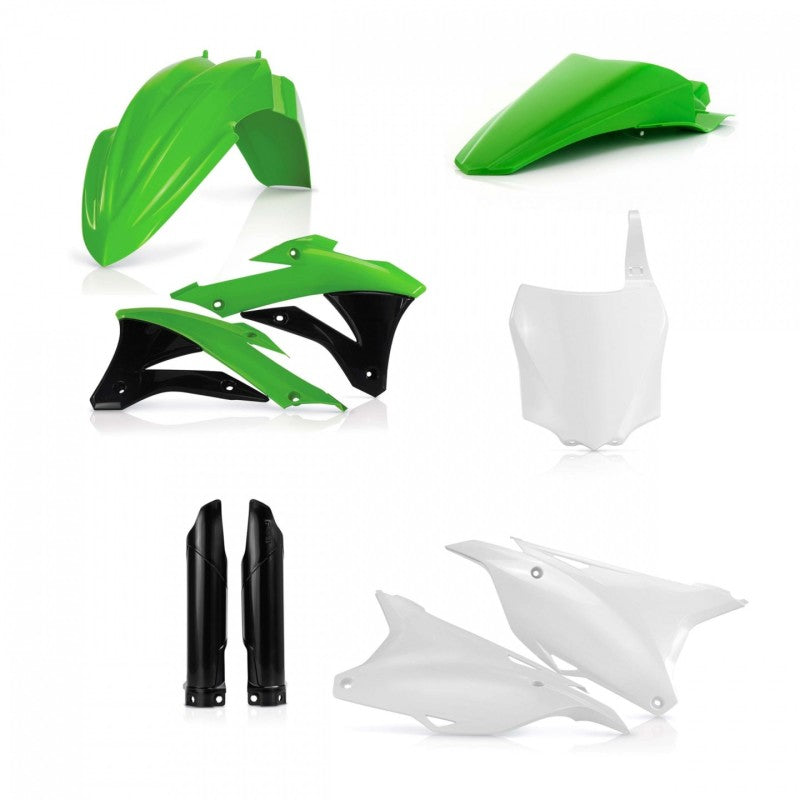 Acerbis 14-21 Kawasaki KX85/100 Full Plastic Kit - Green White/Black Original 16-18