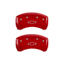 MGP 4 Caliper Covers Engraved Front & Rear Bowtie Red finish silver ch