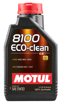 Motul 1L Synthetic Engine Oil 8100 Eco-Clean 0W30 12X1L - C2/API SM/ST.JLR 03.5007 - 1L