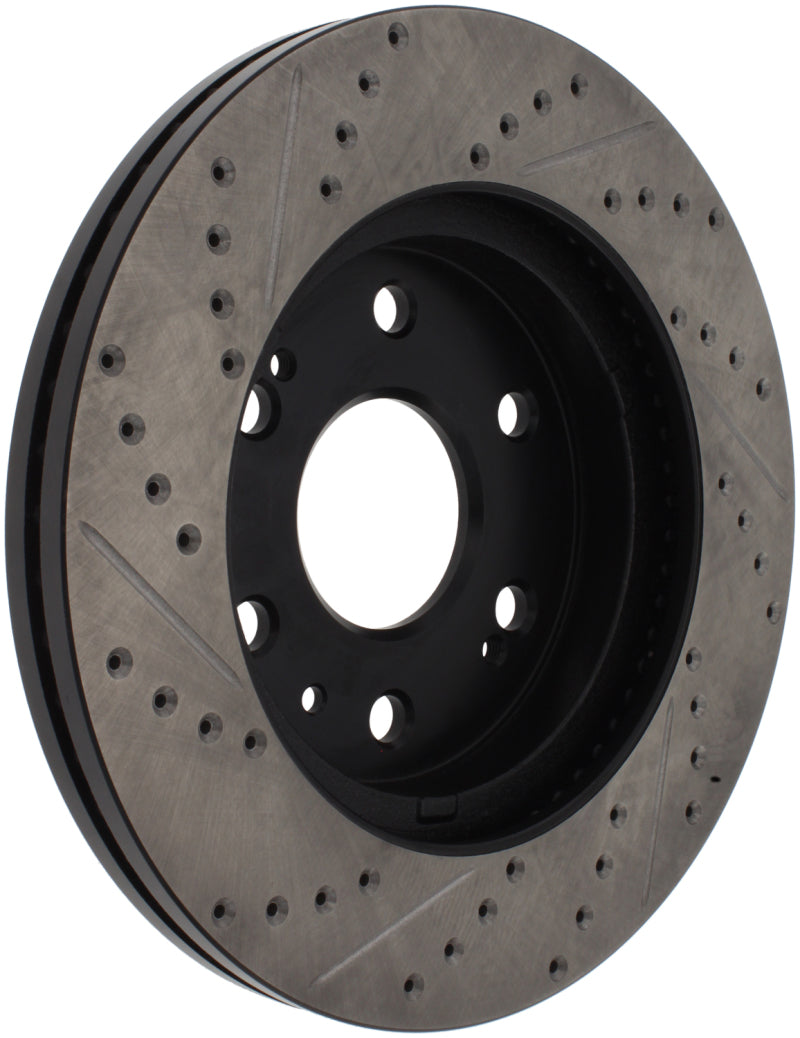 StopTech 05-10 GMC Sierra 1500 (w Rear Drum) / 07-09 GMC Yukon Front Right Slotted & Drilled Rotor