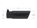 MBRP Universal Tip 3-1/2in O.D. Angled Rolled End - 3in ID Inlet 10in Length - Black