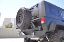 DV8 Offroad 07-18 Jeep Wrangler JK Rear Aluminum Bumper w/ Tire Carrier - Black