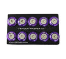 NRG Fender Washer Kit w/Rivets For Plastic (Purple) - Set of 10