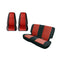 Rugged Ridge Seat Cover Kit Black/Red 80-90 Jeep CJ/YJ