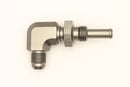 DeatschWerks 6AN Male Flare To 5/16in. Male Barb Bulkhead Adapter 90-Degree (Incl. Nut)