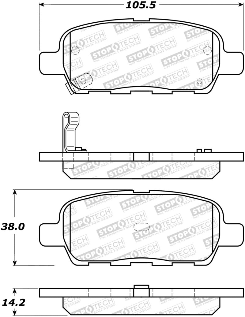 StopTech Sport Brake Pads w/Shims and Hardware - Rear