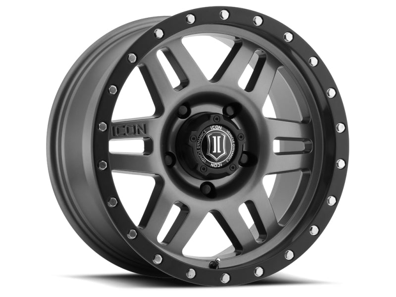 ICON Six Speed 17x8.5 5x150 25mm Offset 5.75in BS 116.5mm Bore Gun Metal Wheel