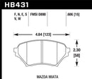 Hawk 01-05 Miata w/ Sport Suspension DTC-30 Race Front Brake Pads