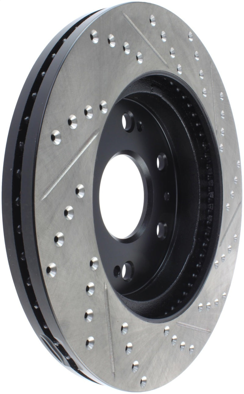 StopTech 05-10 GMC Sierra 1500 (w Rear Drum) / 07-09 GMC Yukon Front Right Slotted & Drilled Rotor