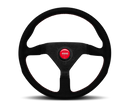 Momo Montecarlo Alcantara Steering Wheel 320 mm - Black/Red Stitch/Black Spokes