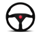 Momo Montecarlo Alcantara Steering Wheel 350 mm - Black/Red Stitch/Black Spokes
