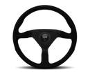 Momo Montecarlo Alcantara Steering Wheel 350 mm - Black/Black Stitch/Black Spokes