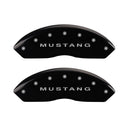 MGP 4 Caliper Covers Engraved Front Mustang Engraved Rear S197/GT Black finish silver ch