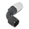 Russell Performance -10 AN Black/Silver 90 Degree Full Flow Hose End