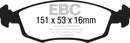 EBC 11+ Fiat 500 1.4 (ATE Calipers) Yellowstuff Front Brake Pads