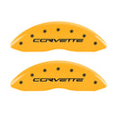MGP 4 Caliper Covers Engraved Front & Rear C6/Corvette Yellow finish black ch