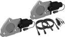 QTP 2.25in Bolt-On QTEC Dual Electric Cutout Valves - Pair