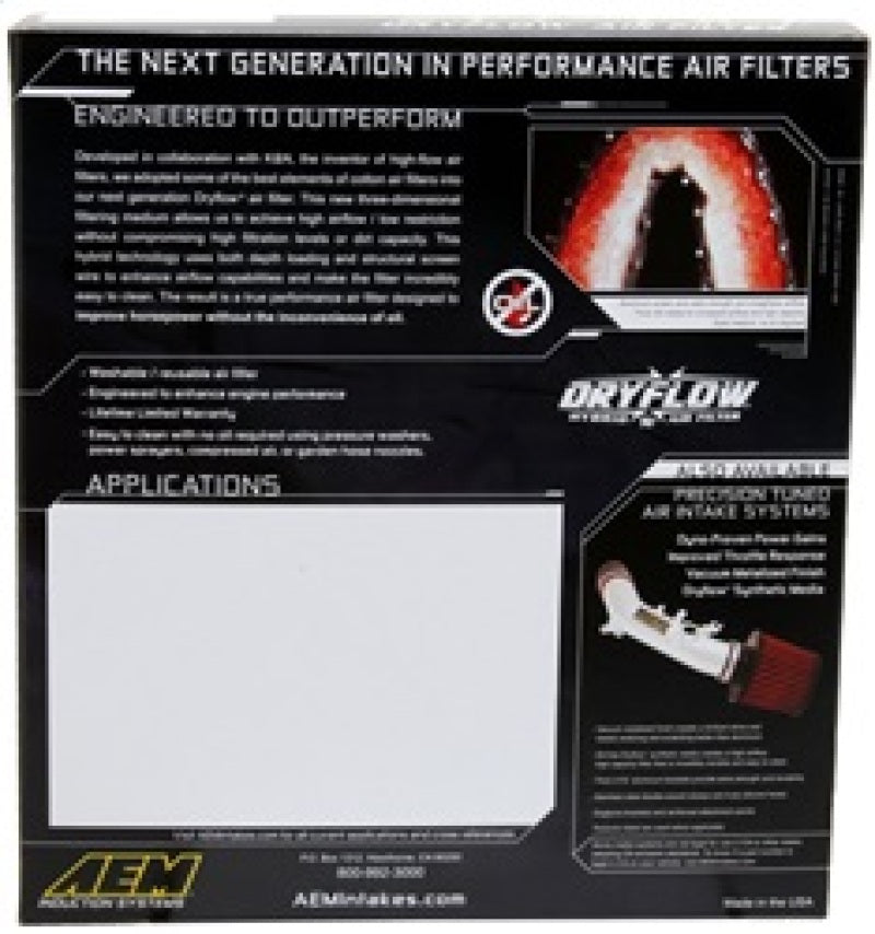 AEM 16-18 Acura ILX L4-2.4L F/l DryFlow Air Filter