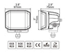 Go Rhino Xplor Blackout Combo Series Cube Sideline LED Spot Lights w/ Amber 4x3 - Blk (Pair)