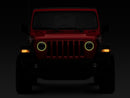 Raxiom 18-22 Jeep Wrangler JL/JT Axial 9-Inch LED Headlights w/RGB Halo- Blk Housing (Clear Lens)