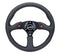 NRG Reinforced Steering Wheel (350mm/ 2.5in. Deep) Sport Leather Racing/ 4mm Matte Black Spoke