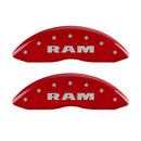 MGP 4 Caliper Covers Engraved Front & Rear RAM Red finish silver ch