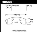 Hawk 2010-2013 Chevy Corvette Grand Sport (One-Piece Pads) High Perf. Street 5.0 Front Brake Pads