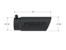 MBRP Universal Tip 4 O.D. Angled Rolled End 3.5 inlet 10 length- Black Finish