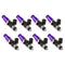 Injector Dynamics 1700cc Injectors - 60mm Length - 14mm Purple Top - 14mm Lower O-Ring (Set of 8)