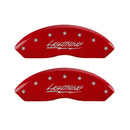 MGP 4 Caliper Covers Engraved Front & Rear Lightning Red finish silver ch