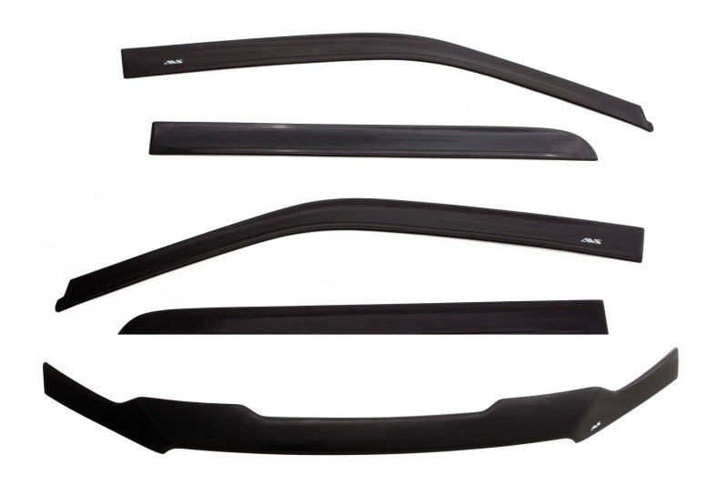 AVS 07-18 Jeep Wrangler Unlimited Ventvisor & Aeroskin Deflector Combo Kit - Matte Black