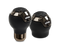 Momo Gotham Shift Knob - Black Leather, Dark Chrome Insert