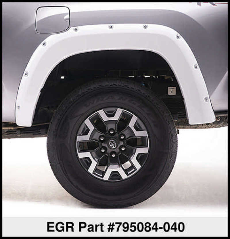 EGR 16+ Toyota Tacoma w/Mudflap Bolt-On Look Color Match Fender Flares - Set - Super White