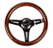 NRG Classic Wood Grain Steering Wheel (310mm) Dark Wood & Black Line Inlay w/Blk Chrome 3-Spoke Ctr.