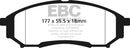 EBC 05-07 Ford F250 (inc Super Duty) 5.4 (2WD) Greenstuff Rear Brake Pads