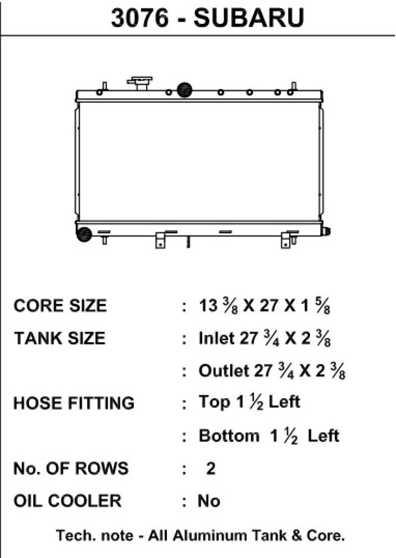 CSF 02-07 Subaru Impreza Radiator