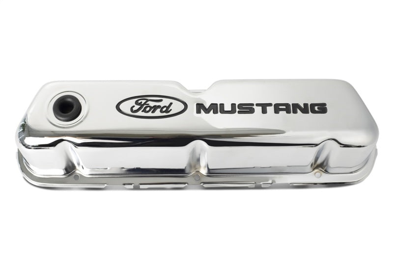 Ford Racing Ford Mustang Logo Stamped Steel Chrome Valve Covers