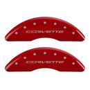 MGP 4 Caliper Covers Engraved Front & Rear C7/Corvette Red finish silver ch