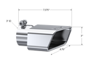 MBRP Universal Tip 4.50in x 2.75in ID Rectangle Angled Cut 3in OD Inlet 7.75in Lgth T304 Driver Side