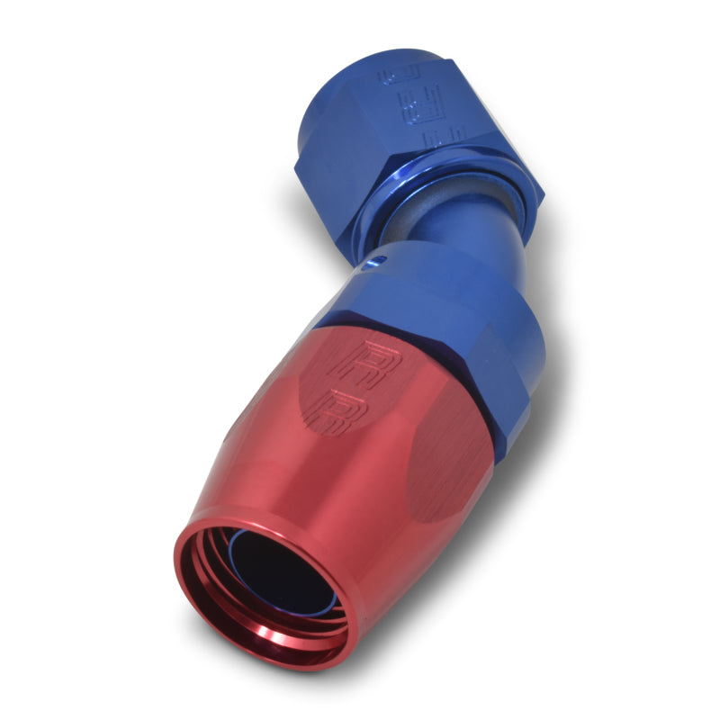 Russell Performance -10 AN Red/Blue 45 Degree Full Flow Hose End