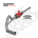 Diamond Eye KIT 4in CB MFLR RPLCMENT PIPE SGL AL: 2004.5-2007.5 DODGE CUMMINS 600