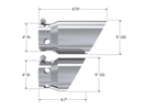 MBRP 2008 Ford F250/350/450 6.4 L 4 inlet 5 Tip Cover Set - 6 and 9 in length
