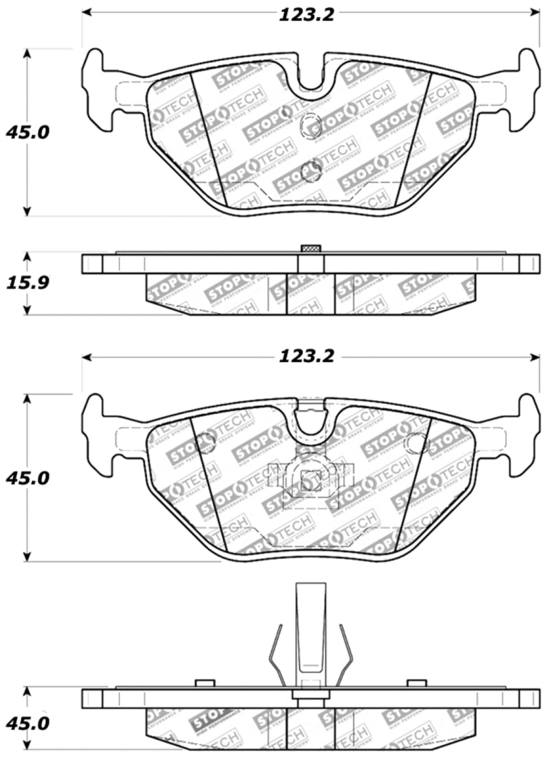 StopTech Performance 01-02 BMW Z3 / 03-09 Z4 / 10/90-07 3 Series / 99-09 Saab 9-5 Rear Brake Pads